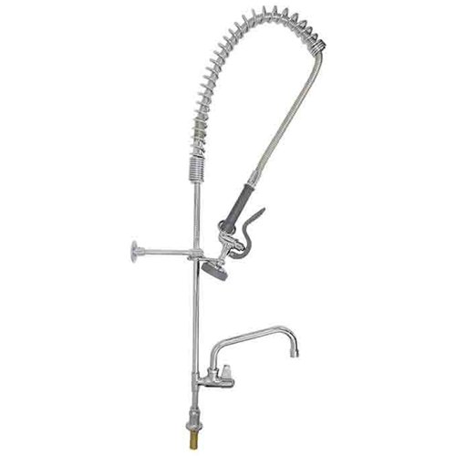 Desk Mount Mixing Faucet with 20&quot Riser &amp 37&quot Flexible Hose &amp 12&quot Swing Nozzle Chrome Plated Brass | Stalwart 