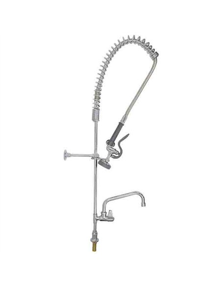 Desk Mount Mixing Faucet with 20&quot Riser &amp 37&quot Flexible Hose &amp 12&quot Swing Nozzle Chrome Plated Brass | Stalwart 