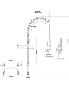 8" Desk Mount Mixing Faucet with 8" Riser & 18" Flexible Hose Chrome Plated Brass | Stalwart DA-EQ7805A 2