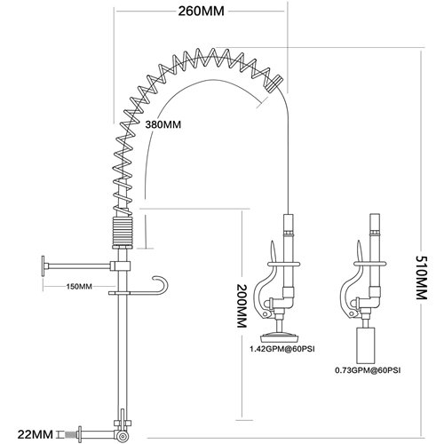8&quot Desk Mount Mixing Faucet with 8&quot Riser &amp 18&quot Flexible Hose Chrome Plated Brass | Stalwart DA-EQ7810A