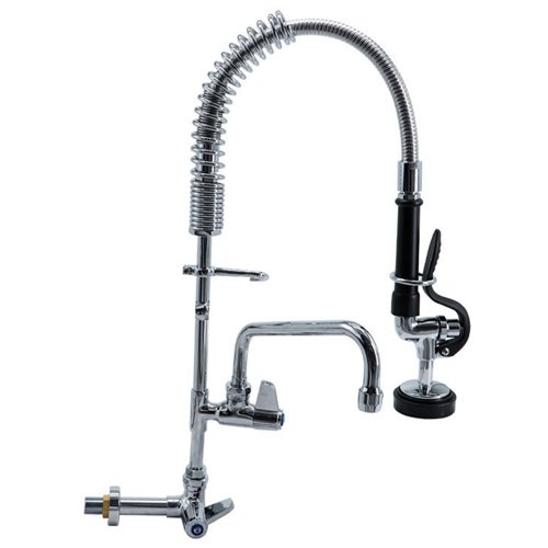 8&quot Desk Mount Mixing Faucet with 8&quot Riser &amp 18&quot Flexible Hose &amp 8&quot Swing Nozzle Hose Chrome Plated Brass |