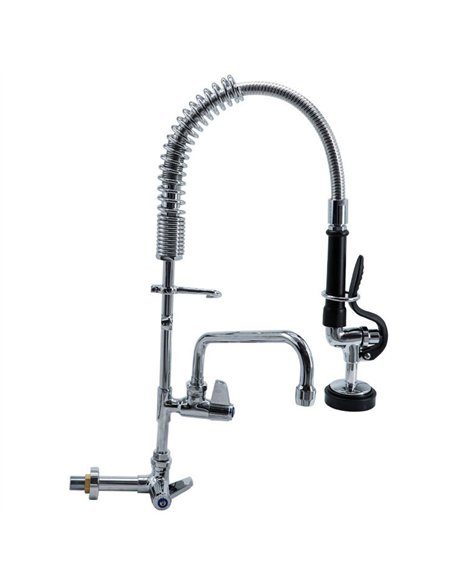 8&quot Desk Mount Mixing Faucet with 8&quot Riser &amp 18&quot Flexible Hose &amp 8&quot Swing Nozzle Hose Chrome Plated Brass |
