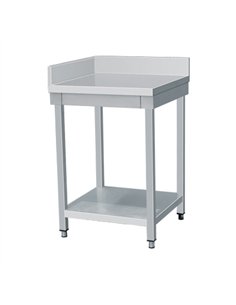 Commercial Stainless Steel Work Table Corner Unit with Upstand 700x700x850mm | Stalwart DA-VT77CB