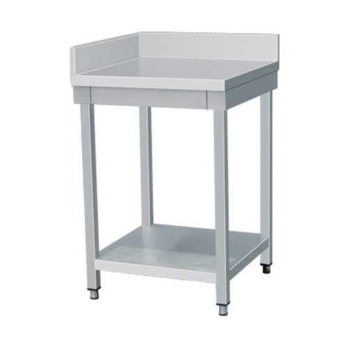 Commercial Stainless Steel Work Table Corner Unit with Upstand 700x700x850mm | Stalwart DA-VT77CB