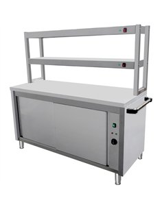 Commercial Bain Marie with 2-Layer Heated Gantry Warmer 1500x600x1500mm | Stalwart DA-VMGN4A2H