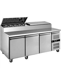 Commercial Saladette Counter Refrigerator 3-Door with Prep Top 417L Stainless Steel 1795x700x1085mm | Stalwart DA-BLUEINOX26