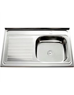 Stainless Steel Sink Single Bowl with Left Drainer 800x500x150mm | Stalwart DA-YNG216