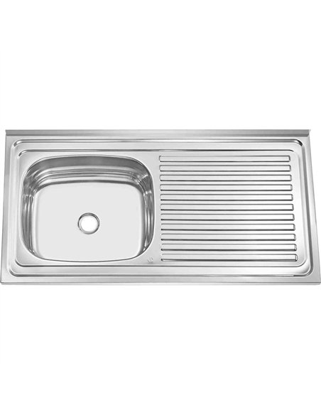 Stainless Steel Sink Single Bowl with Right Drainer 1000x500x150mm | Stalwart DA-YNG218