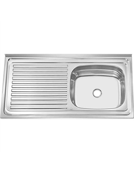 Stainless Steel Sink Single Bowl with Right Drainer 1000x500x150mm | Stalwart DA-YNG218