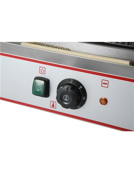 Heavy Duty Twin Panini Contact grill Ribbed 3.6kW Dual Zone | Stalwart DA-HEG813