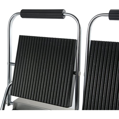 Heavy Duty Twin Panini Contact grill Ribbed 3.6kW Dual Zone | Stalwart DA-HEG813