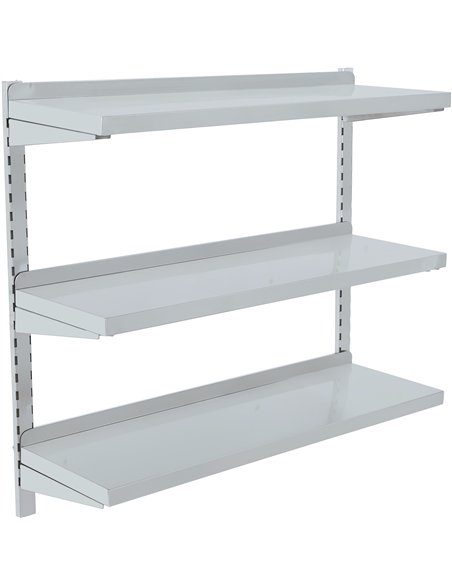 Wall shelf 3 levels 800x300x900mm Stainless steel | Stalwart DA-WSWB08030