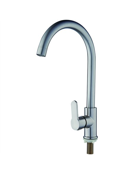 Single Lever Stainless Steel Kitchen Sink Mixer Tap High Spout 324mm | Stalwart DA-3045003