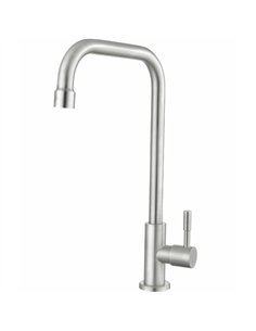 Single Lever Stainless Steel Kitchen Sink Mixer Tap Square Spout 304mm Height | Stalwart DA-3045017