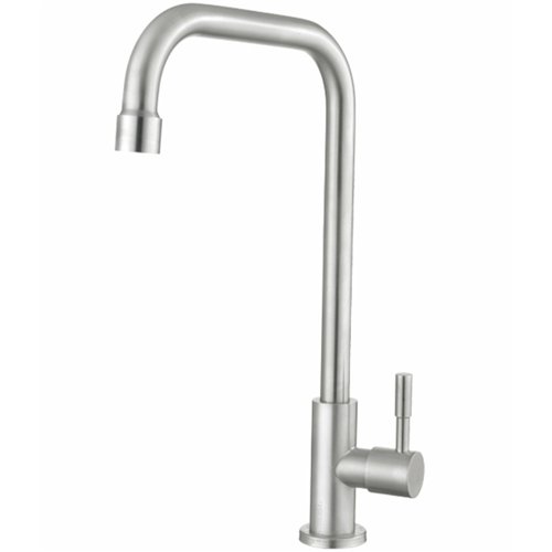 Single Lever Stainless Steel Kitchen Sink Mixer Tap Square Spout 304mm Height | Stalwart DA-3045017