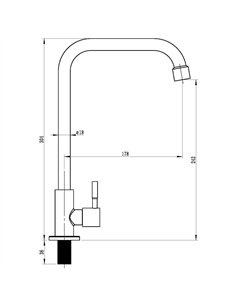 Single Lever Stainless Steel Kitchen Sink Mixer Tap Square Spout 304mm Height | Stalwart DA-3045017 2
