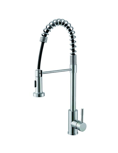 Commercial Sink Mixer Tap Spring Flexible Spout with Pull Down Spray Stainless Steel 460mm Height | Stalwart DA-3047108