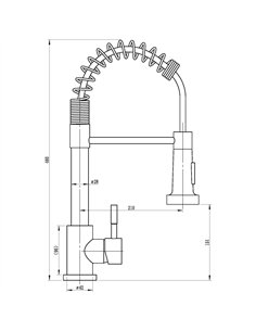 Commercial Sink Mixer Tap Spring Flexible Spout with Pull Down Spray Stainless Steel 460mm Height | Stalwart DA-3047108 2