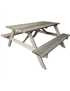 Wooden Outdoor Picnic Table with Benches 6 Seater Weather-Resistant | Stalwart DA-AD88822