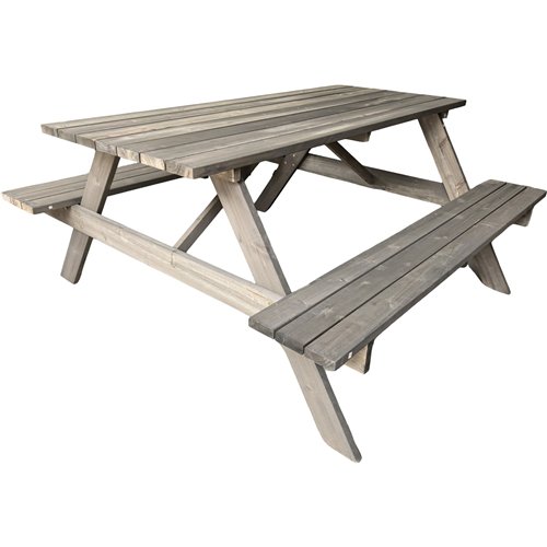 Wooden Outdoor Picnic Table with Benches 6 Seater Weather-Resistant | Stalwart DA-AD88822