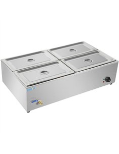 Commercial XL Bain Marie with Drain Tap 4xGN1/1 1100x700x280mm | Stalwart DA-HB4XL 2