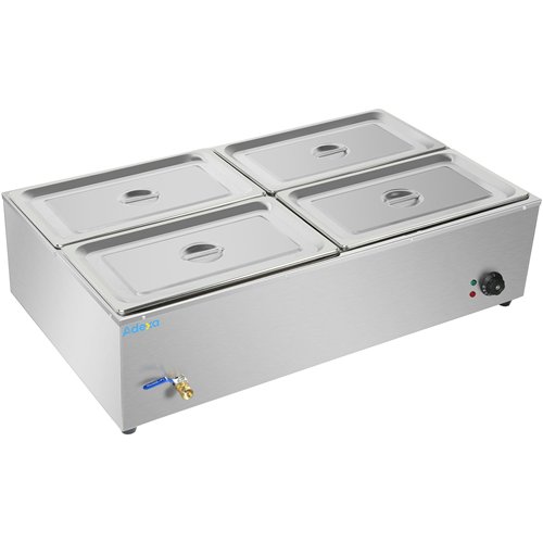 Commercial XL Bain Marie with Drain Tap 4xGN1/1 1100x700x280mm | Stalwart DA-HB4XL