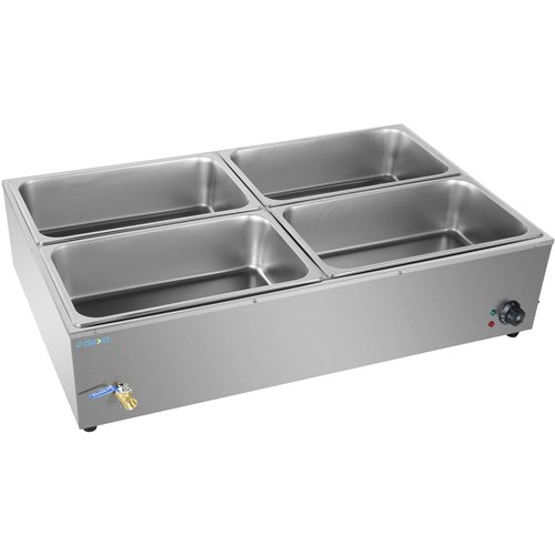 Commercial XL Bain Marie with Drain Tap 4xGN1/1 1100x700x280mm | Stalwart DA-HB4XL