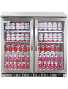Commercial Back Bar Cooler 191 Litres 2 Hinged Glass Doors Stainless Steel 1000x650x960mm | Stalwart DA-BBC2HS 2
