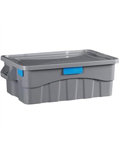 Heavy-Duty Storage Container Box with Lid Grey Polypropylene (PP) 710×420×227mm | Stalwart DA-GZFH402