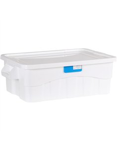 Storage Container Box with Lid White Polypropylene (PP) 610×380×252mm | Stalwart DA-GZFH502