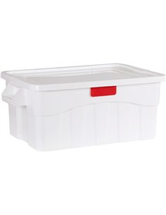 Storage Container Box with Lid White Polypropylene (PP) 610×380×330mm | Stalwart DA-GZFH504