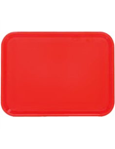 Fast Food Tray Red ABS Plastic 400x285x19mm | Stalwart DA-GZFH729