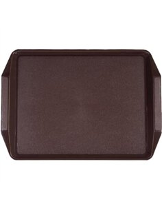 Fast Food Tray Brown ABS Plastic 436x305x30mm | Stalwart DA-GZFH794