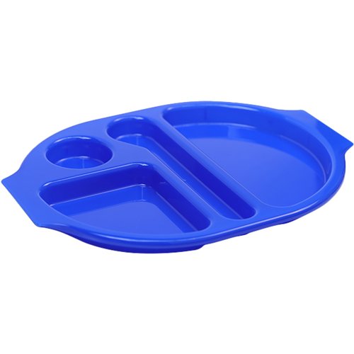 Compartment Fast Food Tray Blue Polycarbonate (PC) 377x280x25mm | Stalwart DA-GZFH7168