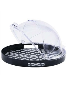 Round Rotating Display Cover Transparent Polycarbonate (PC) 420x410x240mm | Stalwart DA-GZFH904