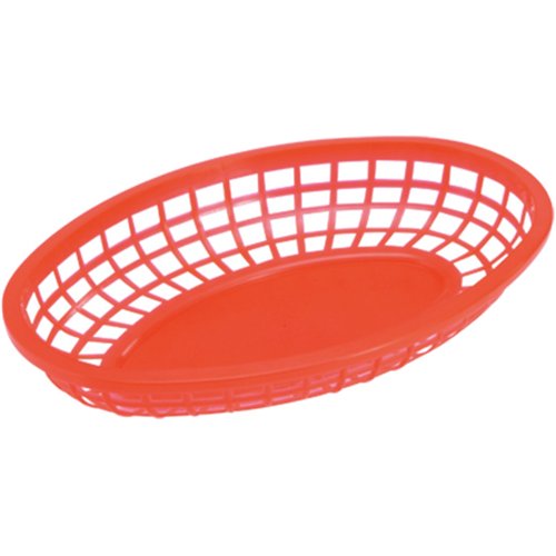 Oval Food Serving Basket Red Polypropylene (PP) 240×160×50mm | Stalwart DA-GZFH1302