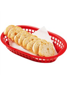 Rectangular Food Serving Basket Red Polypropylene (PP) 375×176×36mm | Stalwart DA-GZFH1304