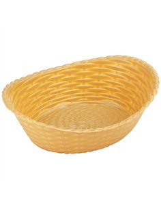 Oval Bread Basket Yellow Polypropylene (PP) 210×165×68mm | Stalwart DA-GZFH1306