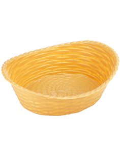 Oval Bread Basket Yellow Polypropylene (PP) 260×215×85mm | Stalwart DA-GZFH1308