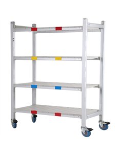 Mobile 4-Tier Shelving Unit with Castors Metal Frame with Polypropylene (PP) Shelves 1220×350×1620mm | Stalwart DA-GZFH1604