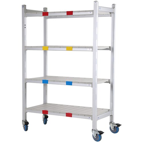Mobile 4-Tier Shelving Unit with Castors Metal Frame with Polypropylene (PP) Shelves 915×460×1620mm | Stalwart DA-GZFH1606
