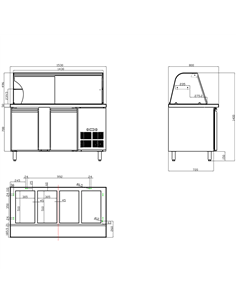 Refrigerated Counter with Display 4xGN1/1 | Stalwart DA-THSAI158 2