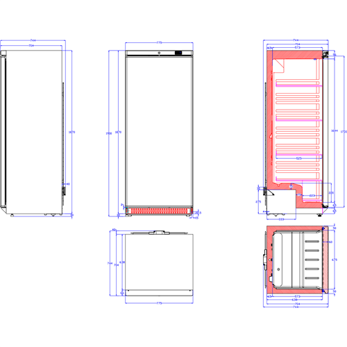 600lt Commercial Refrigerator Stainless steel Upright cabinet Single door | Stalwart DA-DWR600SS