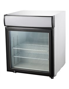Commercial Countertop Display Freezer with Canopy 60L Single Glass Door Black 570x568x700mm | Stalwart DA-NORD604