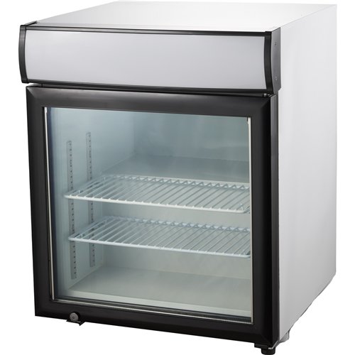 Commercial Countertop Display Freezer with Canopy 60L Single Glass Door Black 570x568x700mm | Stalwart DA-NORD604