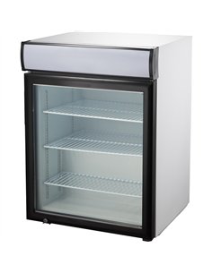 Commercial Countertop Display Freezer with Canopy 98L Single Glass Door Black 610x577x846mm | Stalwart DA-NORD608