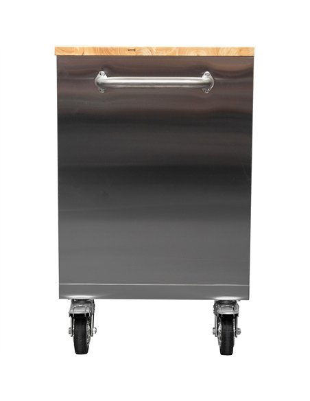 Widebody Heavy Duty 72&quot Stainless Steel Rolling Tool Chest with Wooden Worktop 17 Drawers 1978x610x1000mm Silver | Stalwart 
