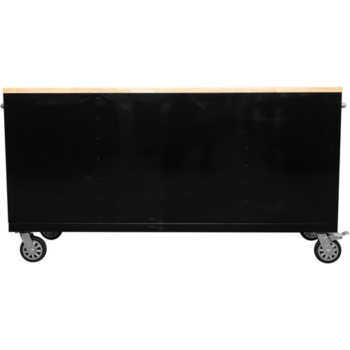 Widebody Heavy Duty 72&quot Steel Rolling Tool Chest with Wooden Worktop 17 Drawers 1978x610x1000mm Black | Stalwart DA-YZM108