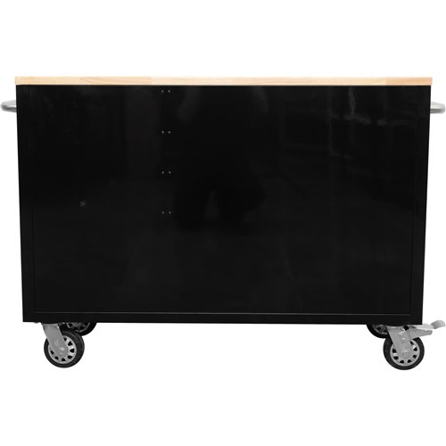 Heavy Duty 48&quot Steel Rolling Tool Chest with Wooden Worktop 10 Drawers 1369x486x909mm Black | Stalwart DA-YZM124