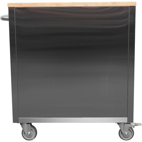 Heavy Duty 30&quot Stainless Steel Rolling Tool Chest with Wooden Worktop 6 Drawers 835x485x877mm Silver | Stalwart DA-YZM130
